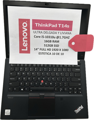 Oferta Lenovo Thinkpad T14s I5 10ma Gen 16gb Ram 512 Gb Ssd 