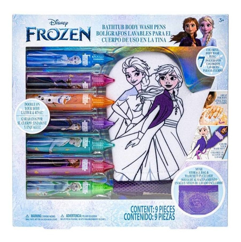 Set De Baño Con Bolígrafos Lavables Y Guante Frozen