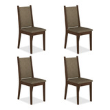 Conjunto 4 Cadeiras Seul Imbuia/suede Capuccino - M.a Estrutura Da Cadeira Imbuia Desenho Do Tecido Suede