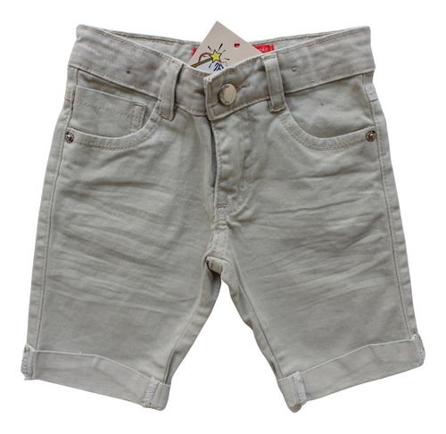 Bermuda Jeans Infantil Bege Roupa Menino 