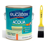 Tinta Epoxi Base Água Eucatex Acqua 360ml Branco + Pincel 2'