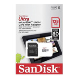 Memoria Micro Sd 128gb Sandisk Clase 10 80mb/s Original