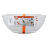 Maceta Floridis Plástico Bowl Premium 30x13 Cm Simil Piedra + Plato Color Blanco
