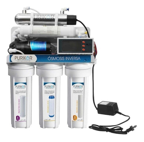 Purificador Osmosis 7 Etapas Alcalina 100 Gpd Uv Y Display