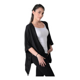 Capa Tipo Poncho Elegante Negro Moda Sexy Dama Saco Ligero