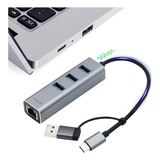 Adaptador Usb C A Ethernet De 3 Puertos Usb 3.0 A Lan Rj45 C