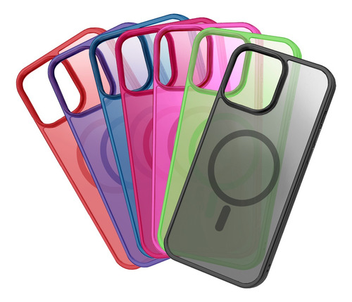 Funda Colores Neon Compatible Con iPhone Y Magsafe