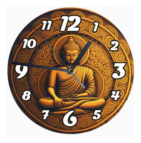 Reloj De Madera Brillante Diseño Buda B27