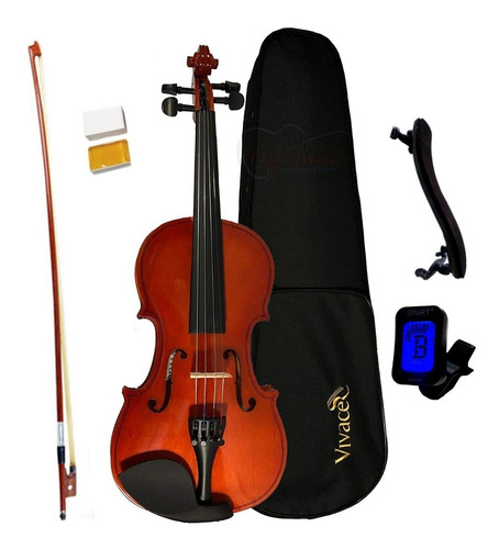 Kit Violino 4/4 Arco Breu Case Espaleira Afinador