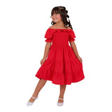 Vestido Natal Ano Novo Ciganinha Infantil Juvenil Rodado Mid