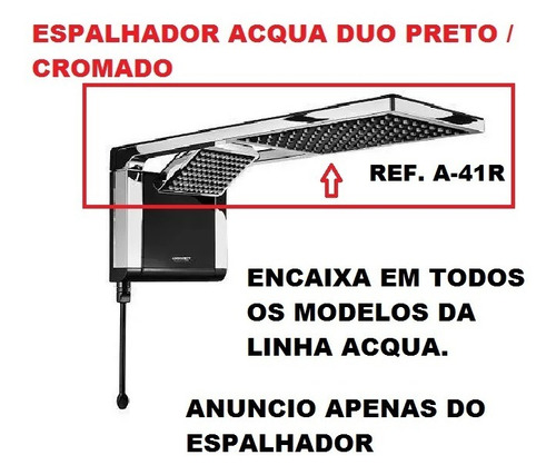 Espalhador P/ Chuveiro Acqua Duo Preto Com Cromado  A-41r