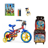 Bicicleta Infantil Aro12 Patrulha Canina Treinamento 6 Itens