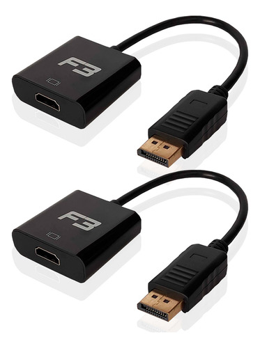 Kit 2 Cabos Adaptador Displayport Para Hdmi F3