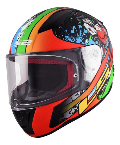 Casco Integral Ls2 Ff353 Rapid Feisty Negro C/varios Colores