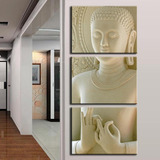 Quadro Decorativo Buda 180x60 Meditação 3 Peças