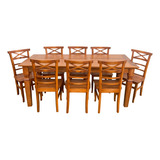 Mesa Madeira Maciça De Jantar 2x90 Com 8 Cadeiras Abc