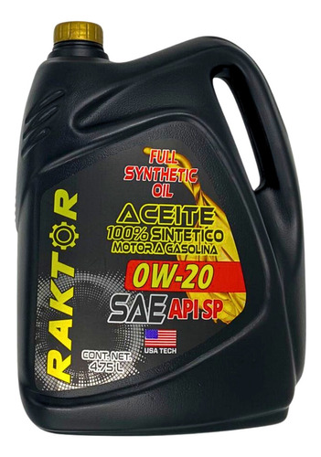 Aceite Raktor Api Sp Sae 0w20 100% Sintético 4.75l