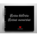 Álbum Scrapbook Namorados Personalizado Preto #fls P