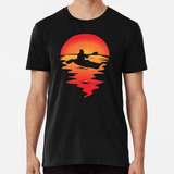 Remera Kajak Canoe Rafting Paddle Boat Kayak Sunset Algodon 