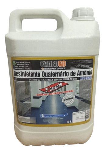 Kit 6 Desinfetante Concentrado Quartenário Amonia 5ªgeração 