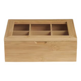 Caja Organizadora De Te/bijou 6 Divisiones Y Tapa Bambú