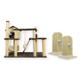 Kit Arranhador 2 Protetor Sisal Canto Casa Playground Gatos