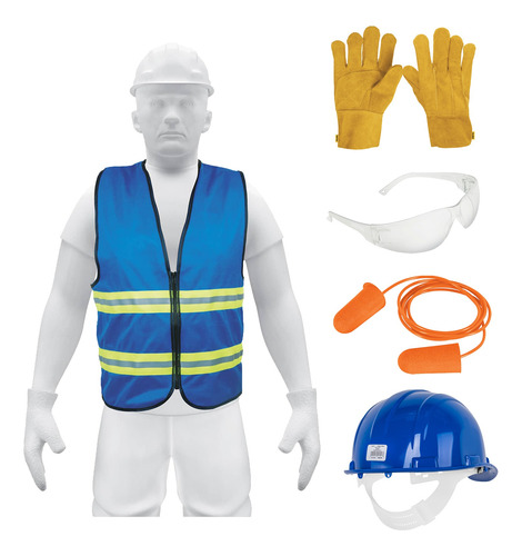 Seguridad Azul (chaleco, Guantes, Lentes, Tapones, Casco)