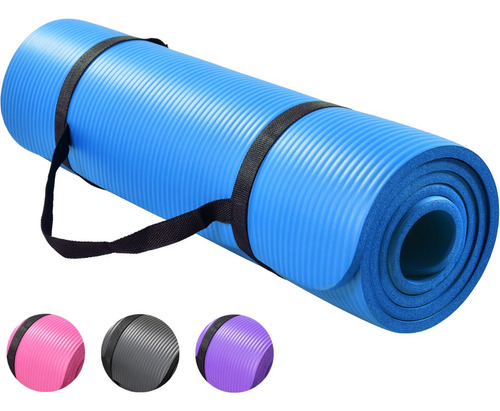 Tapete Yoga Grueso Ejercicios Pilates Relajacion Fitness Color Azul