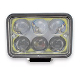 Faro Rectangular 6 Led 4d Con Lupa 18w Con Estrobo