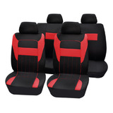 Juego Fundas Para Asiento Deportivas Universal Negro/rojo Ds