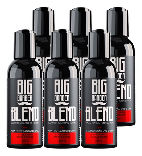 Tônico Capilar Blend Big Barber 120ml Engrossa Barba 6 Unids