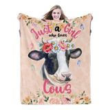 Just A Girl Who Loves Cows Manta Para Niñas Manta De Flores 