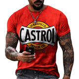 Blusas De Manga Corta Castrol Con Estampado Texaco 3d