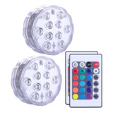 Qoolife Luces Led Sumergibles Control Remoto Alimentado Por 