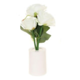 Set X2 Florero Pequeño  Con Rosas Decoracion 27,5 X 7,5cm - 