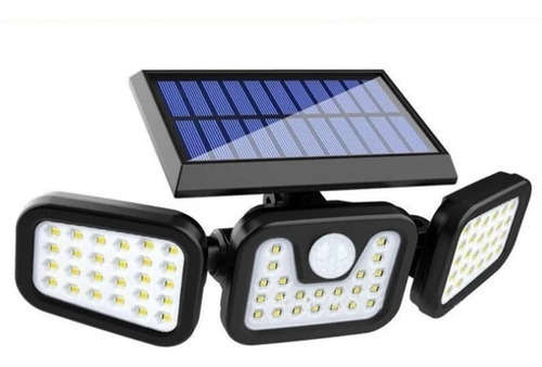 Led Solar 3 Focos, Sensor De Movimiento Impermeable 1200 Lm