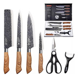 Set 6 Cuchillos Profesionales Juego Cocina Chef Asado Sushi 