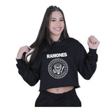 Cropped Moletom Feminino Blusa Ramones World Rock