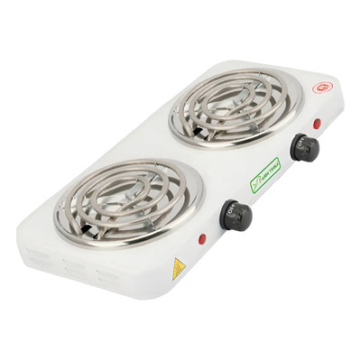 Parrilla Eléctrica 2 Quemadores Termostato Blanco Lion Tools
