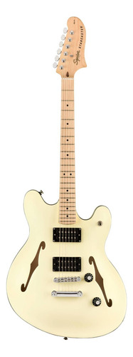 Guitarra Eléctrica Squier By Fender Affinity Series Starcaster De Arce Laminado Olympic White Poliuretano Brillante Con Diapasón De Arce