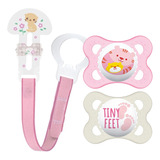 2 Chupetas Mam Original Tam1 (0-6m) Rosa + Prendedor Clip!