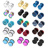 Aretes Falsos De Acero Inoxidable - Set 15 Pares