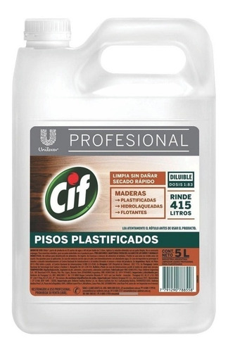 Cif Limpiador Pisos Plastificados X 5 Lts.