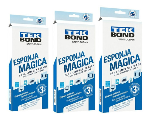 Kit C/9 Esponjas Mágica Tekbond Para Limpeza Pesada