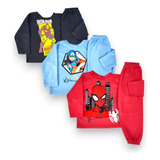 Kit 3 Conjunto De Herois Menino Infantil Soft Roupa De Frio