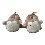 Pantuflas Peluche Mono Niños Unisex Confortable Y Calidas