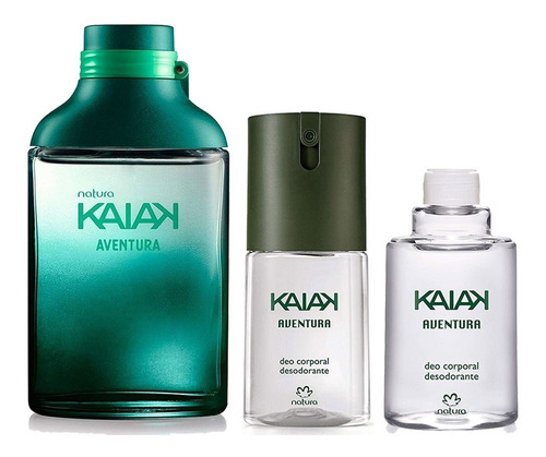 Kit Presente Kaiak Aventura Masculino Perfume + Deo + Refil