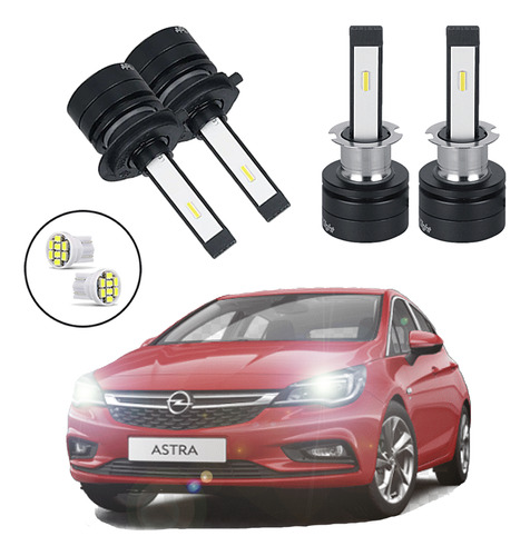 Kit Lâmpada Led Shocklight Farol Baixo Milha Astra 2009 2010