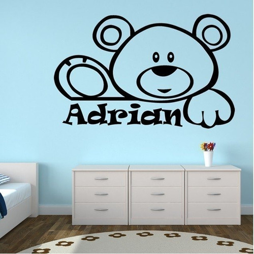 Vinilo Decorativo Pared Infantil Oso Saludando