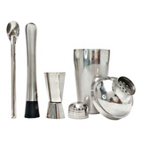 Kit Bar Coqueteleira Inox 500ml + Socador+ Dosador Drinks 